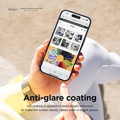 elago Anti Finger Glass + Zaštitna folija za zaslon kompatibilan s iPhone 14 Plus, iPhone 13 Pro Max - Zaštita od otisaka prstiju,