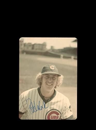 Pete Lacock potpisao je originalni iz 1970 -ih 4x5 Snaphot Photo Chicago Cubs u Wrigleyju