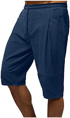 Muške joga Capri hlače prozračne ljetne kratke hlače na plaži Sportska platna Boho Shor hlače s džepovima