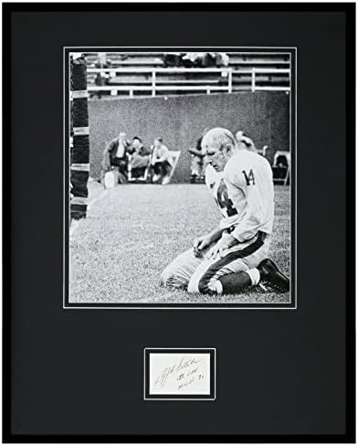 Ya Tittle Krvavo potpisano uokvireno 16x20 prikaz fotoaparata JSA Giants - Autografirane NFL fotografije