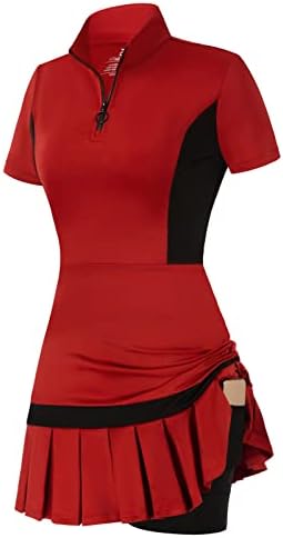 Jack Smith Women Tenis Golf haljina s kratkim hlačama Dry fit vježba vježba haljina kratkih rukava atletski polo džepovi
