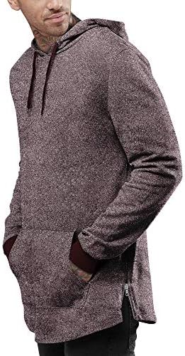 Šešir i izvan muške lagane markirane duge patentne kapuljače hipper kapuljača četkana pulover na runu