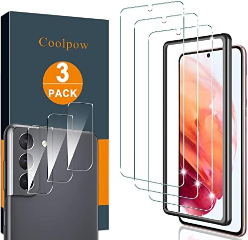 【Pakiranje 3 + 3】 Coolpow dizajniran za zaštitno zaslona Samsung S21 5G Zaštitna folija za ekran Samsung Galaxy S21 5G od kaljenog