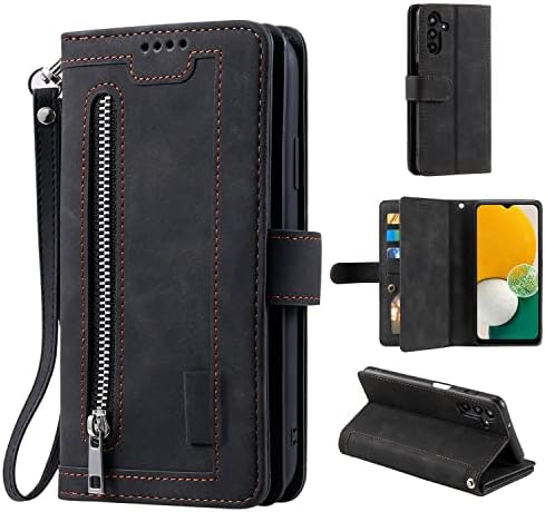 Torbica-novčanik UEEBAI za Samsung Galaxy A13/A04s, retro s 9 pretincima za kartice, patentnim zatvaračem, torbica za torbe od umjetne