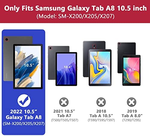 Grifobes Galaxy Tab A8 slučaj, za Samsung Galaxy Tab A8 Case 10,5 inč 2022, otporan na šok, robusni zaštitni poklopac sa postoljem