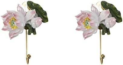 Wealrit 2 PCS kuke s teškim dužnim kaputom, kuke za ručnike montirane na zidu, ukrasna kuka za ogrtač, kuke u obliku lotosa za kaputa