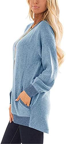 Adongnywell ženski kontrastni džemper džemper dukseva dukserica ležerne majice majice majice