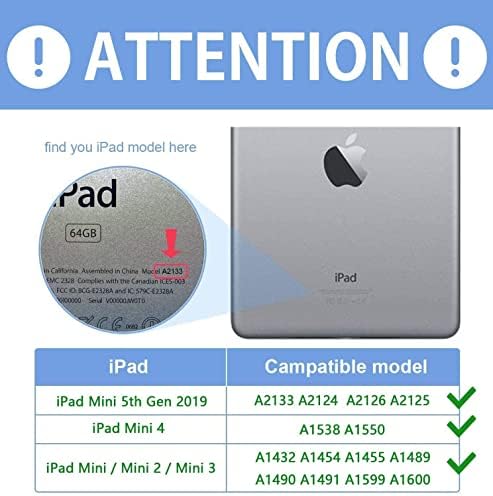iPad Mini 5/Mini 4 Slučaj, iPad Mini 1/2/3 kućište ， s podmornicom podesivim postoljem Auto Wake & Sleep Smart Cover za iPad Mini 5./4.