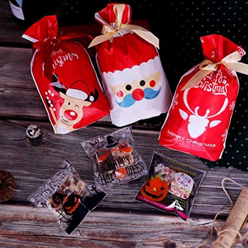 100 kom Božićni tematski omoti za slatkiše preslatke vrećice s vezicama Božićni ukrasi mješovitog stila Pokloni Ukrasi