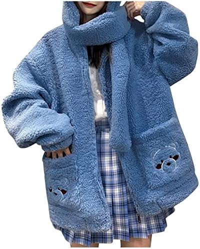 Ženski zadebljani kaputa topla zima otvorena prednja flis kapuljača snježni kaput jakna nadmašuje ženske pune patentne zatvarače