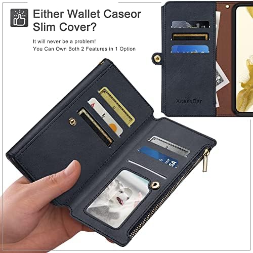XcaseBar za iPhone 11 6,1 torbica-novčanik nositelj kreditne kartice, 【Zaključavanje RFID】 Flip-imenik-folio na munje, torbica za telefon
