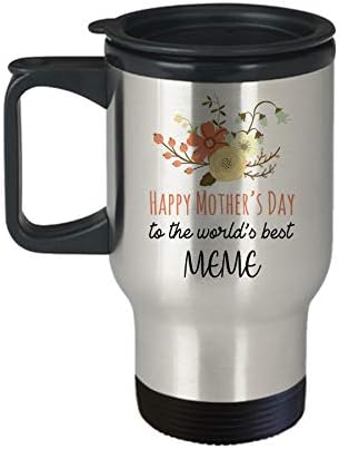 Sretan majčin dan kave Putovanje poklon za meme c1tm Slatke cvjetne žene cvjetovi čaj za čaj za prijenosni novitet s ručicom nehrđajući