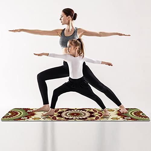 Debela Protuklizna prostirka za vježbanje i fitness 1/4 s cvjetnim printom retro Trippi Mandala za jogu, pilates i podnu kondiciju
