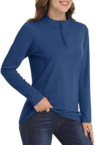 KEFITEVD Ženske majice UPF 50+ Sunca za zaštitu od sunca Brzi suhi 1/4 ZIP pulover za planinarenje košulje za trčanje golf polo majice