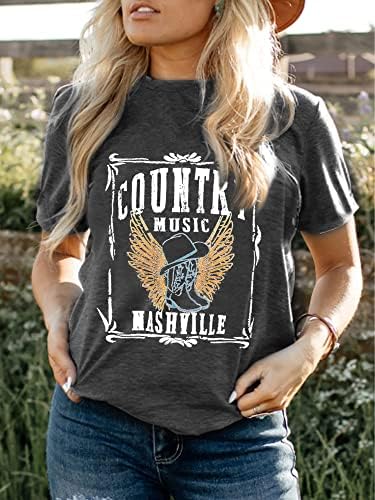 Ženske košulje u stilu zemlje, koncertna odjeća u Nashvilleu, Vintage majice s grafikom gitare, majice kratkih rukava u Tennesseeju
