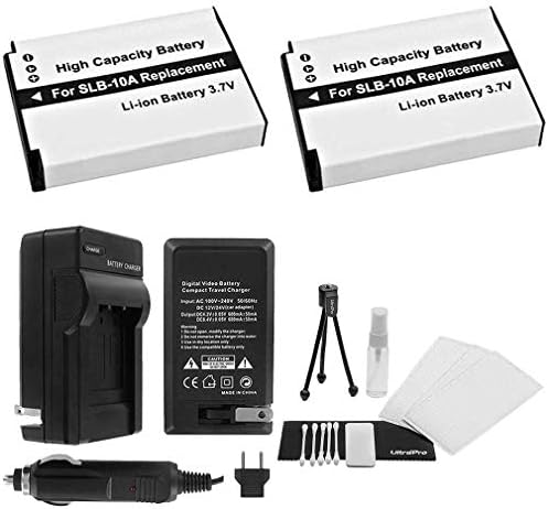 SLB-10A Battery 2-PALK snop s brzim punjačem i ultrapro dodatnim kompletom za odabrane modele Samsung kamere