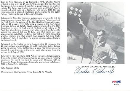 Charles Adams Jr Potpisao je 8x10 PSA DNA AC42001 WWII WAR ACE 6V - Autografirane MLB fotografije