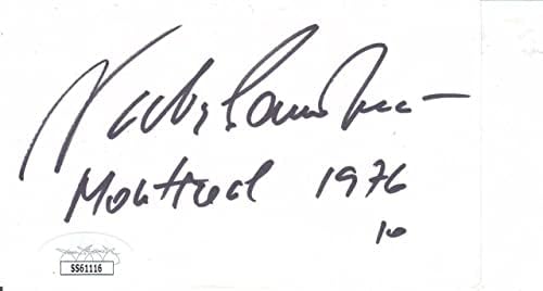 Nadia Comaneci potpisala Montreal 1976 3x5 indeksna kartica Gimnastika JSA SS61116 - Olimpijske fotografije s autogramom