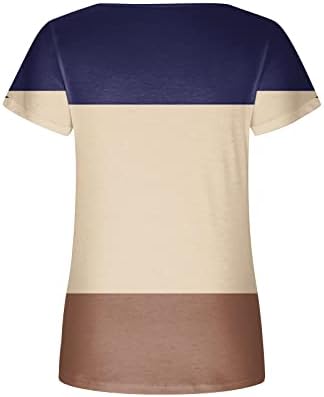 Ženske kvadratne vratne majice Bagggy Pleaden Tunika vrhovi kratkih rukava gradijent bluze ljetne cvjetne tiskane majice za letenje