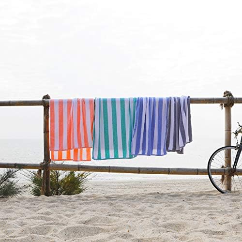 Henbay Fluffy Veliki ručnik na plaži - 4 pakiranja plišana 30 x 60 inčni pamučni ručnik za bazen, predimenzioniran smjesa prugasti