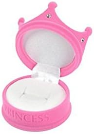Baršunasta kutija za nakit prsten ogrlica naušnice poklon kutija za pohranu u Krunskom stilu, ružičasta