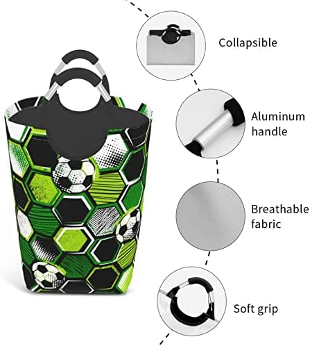 Košarica za rublje s nogometom i nogometnom loptom za odjeću za igračke neonska košarica za pohranu geometrijske teksture Igračke organizator