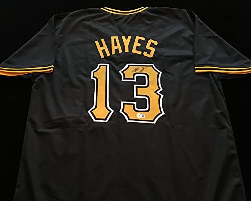 Ke'bryan Hayes potpisao je autogramirani crni baseball dres beckett coa - size xl