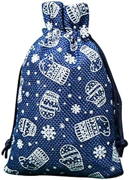 Poklon za snježne pahulje laneni bombon laneni pamučni džep Božićna torba za pohranu torbe kućno skladištenje i organizacija