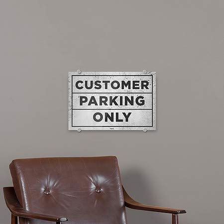 CGSIGNLAB | Samo parkiranje kupca -Basic Grey Premium akrilni znak | 18 x12