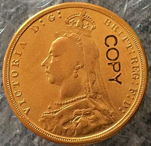 24-K Zlatni pozlaćeni 1887. UK kovanice Kopiraj Kopiraj kolekciji darovi