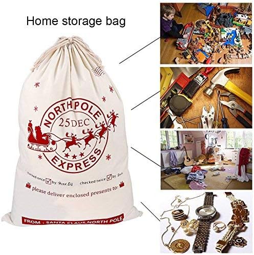 OURWARM 2PCS Veliki Santa Sacks, torbe, platnene prazne vrećice za odlaganje s ukrasima za božićne blagdanske zabave, 28x20 inča