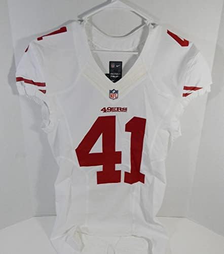 2013. San Francisco 49ers 41 Igra izdana White Jersey DP16505 - Nepotpisana NFL igra korištena dresova