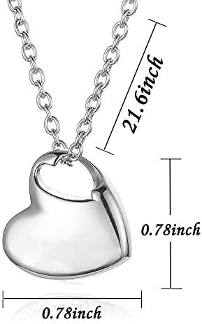 Gisunye Kremation Urn ogrlica za pepeo urn nakit, zauvijek u mom srcu rezbareni od nehrđajućeg čelika drži se vodootporan spomen -privjesak