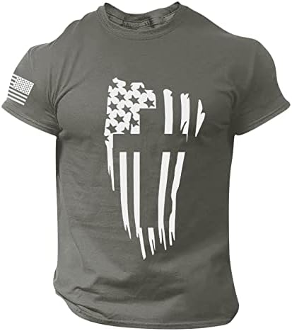 BMISEGM Ljetna muška košulja za haljinu muške neovisnosti Dan zastava ležerna mekana i udobna kompresija malih dugih rukava
