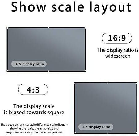 ZYZMH 4: 3 Projektor Anti Light Curtain 84/110 inča prijenosni 3D HD projekcijski zaslon s crnom obrubom i rupama