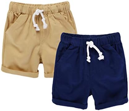 Kratke hlače za trčanje za dječake ljetne pamučne casual pletene kratke sportske hlače 2 paketa setova