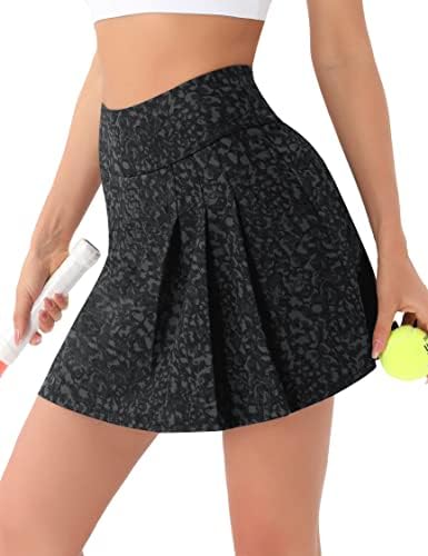 Umjerite ženske teniske suknje s visokim strukom golf trčanje atletskih atletskih skora s džepovima i kratkim hlačama