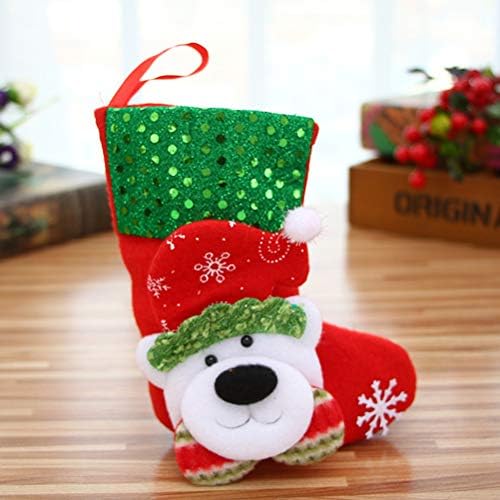 ; 4pcs stereoskopske božićne čarape Poklon vrećica od hrpe čarape Privjesci kreativne poklon vrećice božićno drvce viseći ukras
