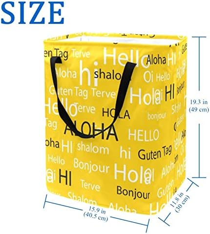 Sklopiva košarica za rublje s printom pozdrav riječi na različitim jezicima vodootporne košare za rublje od 60 l košara za pranje odjeće