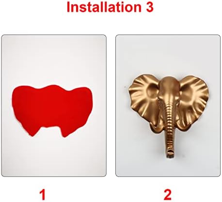 Bouti1583 Zidna vješalica za glavu s jednim slonom, kaputa kukača u obliku životinjskog u obliku dekorativnog poklon zlata