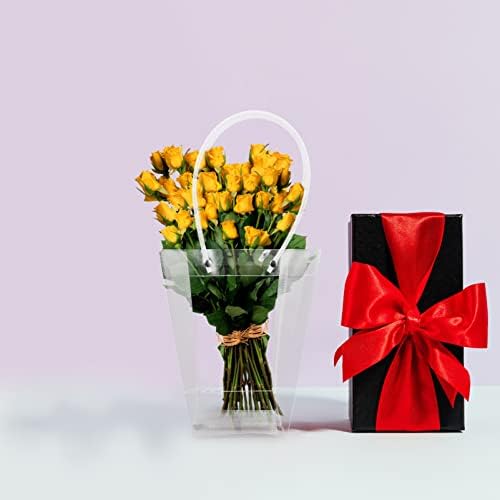 Vrećice za pakiranje poklona od 10 komada prozirne vrećice za bukete cvijeća koje prikazuju poklon kutije za bukete s ručkama ukrasna