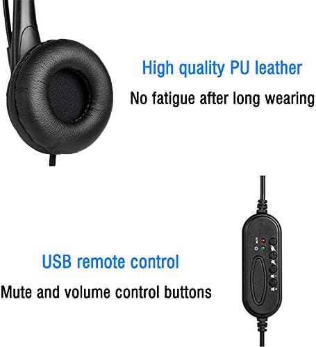 USB jednostrane slušalice, Joso Wired One Ear slušalice/internetske chat slušalice s kontrolom za uklanjanje buke i audio kontrole
