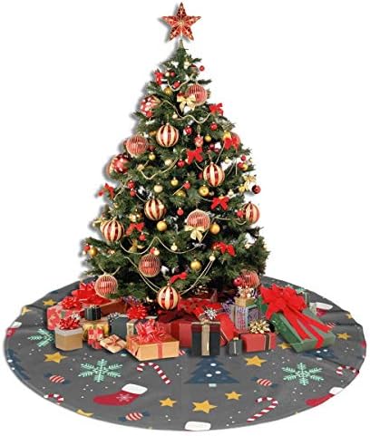 LVESHOP božićni element Kolaž božićno drvce suknja luksuzna okrugli zatvoreni prostirka Outdoor Mat Rustikalni božićni odmor za odmor