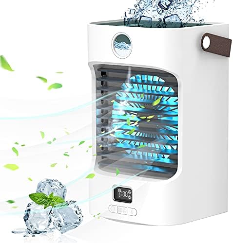 Prijenosni klima uređaj Mini Osobni hladnjak ventilator 120 ° automatsko oscilacijsko punjivanje 3 Brzine vjetra 7 Colors Night Light