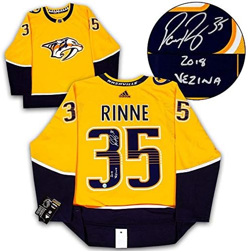 Pekka Rinne Nashville Predatori potpisali 2018. Vezina Adidas Jersey - Autografirani NHL dresovi