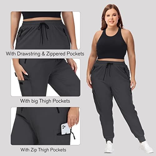 Ženske planinarske teretne hlače Plus size AB lagane BRZOSUŠEĆE joggere za trčanje sportske hlače za vježbanje s džepovima na patentnim
