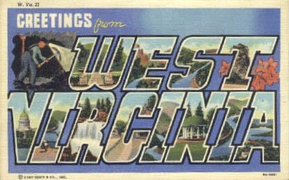 Pozdrav iz, Zapadne Virginia Razglednice