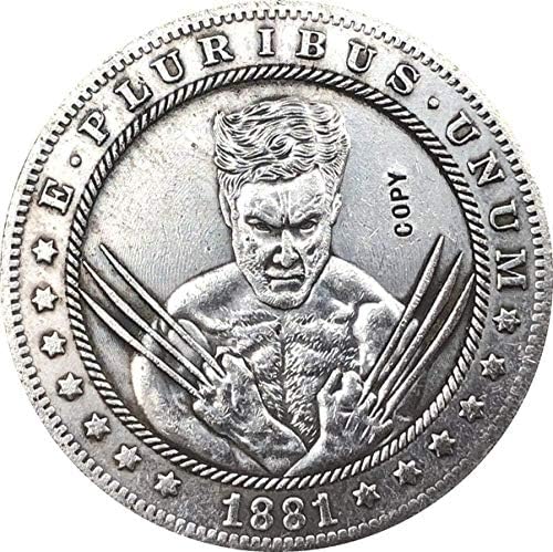 Hobo Nickel 1881-CC USA Morgan Dollar Coin Kopiranje Tip 123 Copysouvenir Novelty Coin Coin Poklon