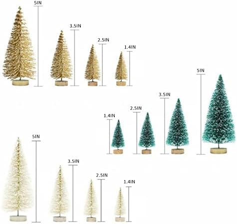 8pcs 4,92/3,35/2,56/1,77inch Mini božićno drvce Malo borovo stablo smješteno u dekoraciju za zabavu na radnoj površini Nova godina