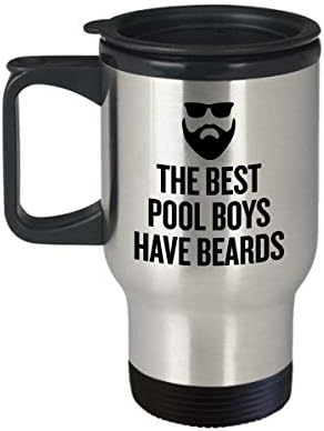 Poklon za dječake s bazenom - Bazen dečko putnička šalica - najbolji dečki s bazenom imaju brade